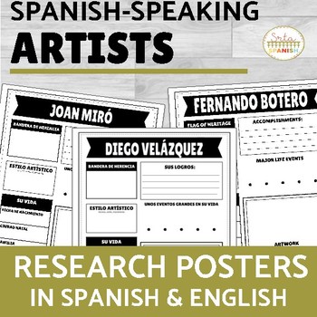 Preview of Spanish-Speaking Artists Research Poster Project Template SPANISH AND ENGLISH