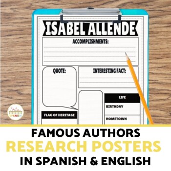 Preview of Spanish-Speaking Authors Research Poster Project SPANISH AND ENGLISH