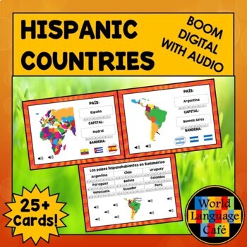 Preview of SPANISH SPEAKING COUNTRIES BOOM CARDS ⭐ Spanish Boom Cards ⭐ Task Cards