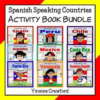Preview of Spanish Speaking Countries Bundle | 21 countries Hispanic Heritage Month Latinx
