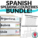 Spanish Speaking Countries Bundle -Worksheets Word Wall- H