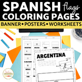 Spanish-Speaking Countries Coloring Flags Worksheets Banne