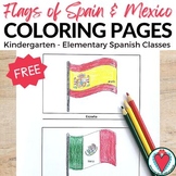 Spanish Speaking Countries Coloring the Flags of Spain and Mexico