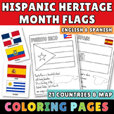 Spanish Speaking Countries Coloring pages flags & map - Hi