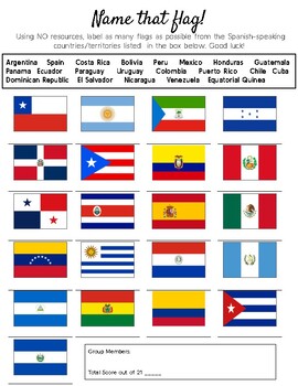 Spanish-Speaking Countries Flag Game by Señora Barcelona | TPT