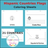 Spanish Speaking Countries Flags, 21 Coloring Sheet Hispan