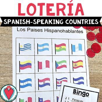 Preview of Spanish Speaking Countries, Capitals, Flags Bingo Game Activity