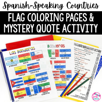 Preview of Spanish Speaking Countries Flags Worksheets Spanish Colors Coloring Pages