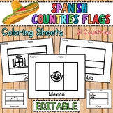 Spanish Speaking Countries Flags, Coloring Sheets, Hispani