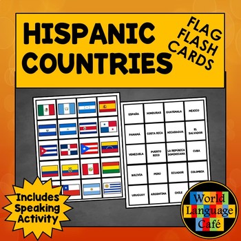 Preview of SPANISH SPEAKING COUNTRIES FLASHCARDS ⭐ Hispanic Countries Capitals Flashcards ⭐