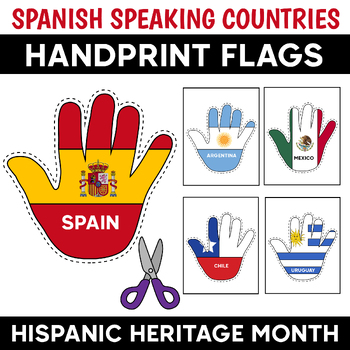 Preview of Spanish Speaking Countries Handprint Flags | Hispanic Heritage Month Activities
