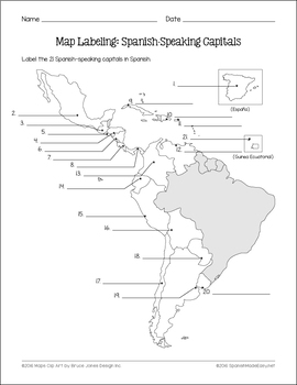 South america map with capitals quiz