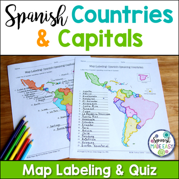 Preview of Spanish-Speaking Countries and Capitals Maps and Quiz