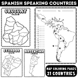 Spanish Speaking Countries Map Quiz - Coloring Pages | His