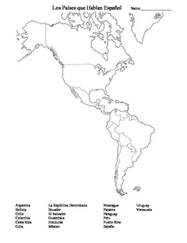 Preview of Spanish Speaking Countries Map and Song
