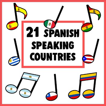 Spanish Speaking Countries Music Notes Decor for March Music Madness