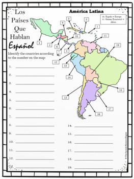 Spanish Speaking Countries Practice Worksheets And Digital Assessment 
