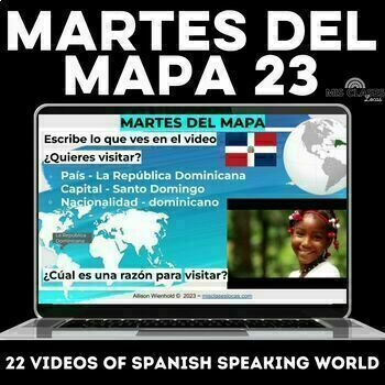 Preview of Spanish Speaking Countries Travel Videos martes del mapa 2023 bell ringers