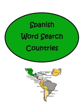 Preview of Spanish Speaking Countries Word Search - Map Graphic