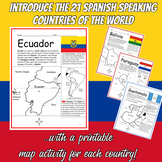Spanish Speaking Countries Printable Worksheets BUNDLE