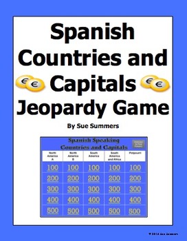 Preview of Spanish Speaking Countries and Capitals Jeopardy Game