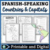 Spanish Speaking Countries and Capitals Worksheets