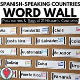 Spanish Speaking Countries and Flags Word Wall - Color the
