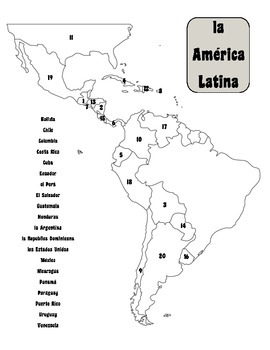 spanish speaking countries of latin america unit by second grade
