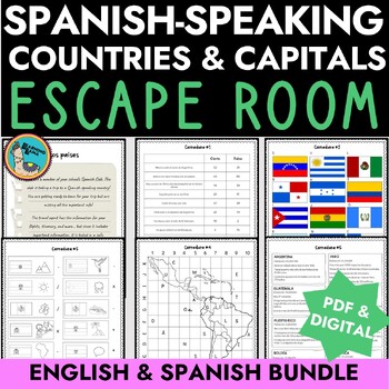 Preview of Spanish Speaking Country Escape Room Bundle