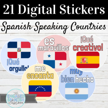 Preview of Spanish Speaking Countries Flags Digital Stickers
