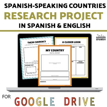 Preview of Digital Spanish-Speaking Country Research Project Template Spanish 1 Sub Plans