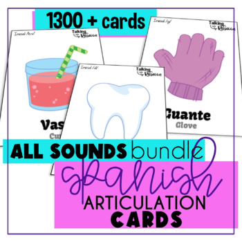 Preview of Spanish Speech Therapy Articulation Cards All Sounds Bundle