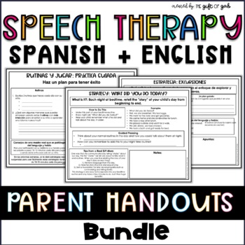 Preview of Speech Therapy Parent Handouts For Early Intervention