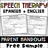 Spanish Speech Therapy Parent Handouts for Toddlers and Early Intervention