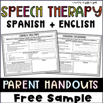 Preview of Spanish Speech Therapy Parent Handouts for Toddlers and Early Intervention