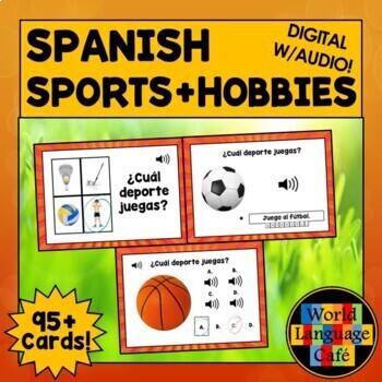 Preview of SPANISH SPORTS HOBBIES BOOM CARDS BUNDLE ⭐ Spanish Boom Cards ⭐ Pastimes