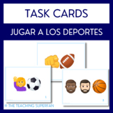 Spanish Sports (Jugar a los deportes) Task Cards with Emoj