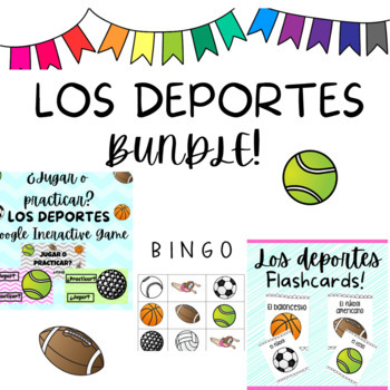 Preview of Spanish Sports | Los deportes | Fashcards, BINGO, Google Interactive Activity