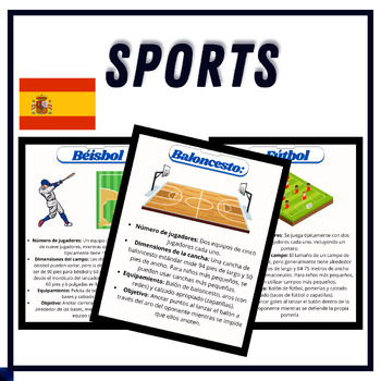 Preview of Spanish Sports Reading Passage Comprehension Prep Grade