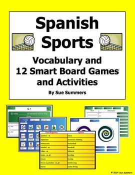 Preview of Spanish Sports SmartBoard 12 Games and Activities, and Vocabulary - Los Deportes