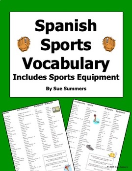 Preview of Spanish Sports  and Sports Equipment Vocabulary Reference - Los Deportes