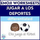 Spanish Sports Worksheet (Jugar a los deportes) with Emoji