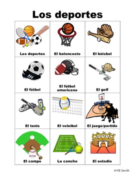 Preview of Spanish Sports and Pastimes Vocabulary PICTURE Notes SET