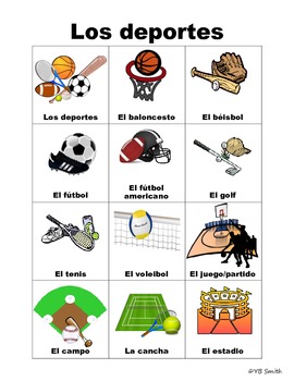 Spanish Sports and Pastimes Vocabulary PICTURE... by ...