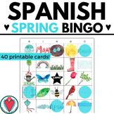 Spanish Spring Activity Bingo Game Nature Vocabulary Words