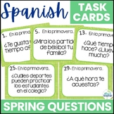 Spanish Task Cards Spring Conversation Questions