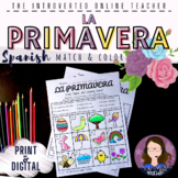 Spanish Spring La Primavera Vocabulary Coloring Worksheets 