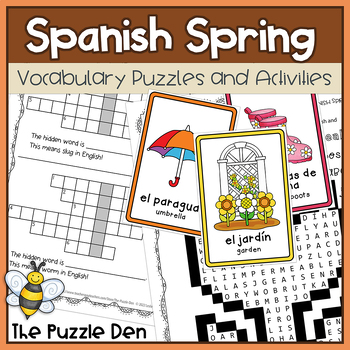Preview of Spanish Spring Puzzles and Activities for Grades 1 to 6