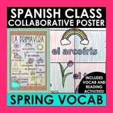 Spanish Spring Vocabulary Collaborative Poster with Readin