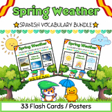 Spanish Spring Weather Flash Cards BUNDLE for PreK-Kinder 